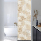 Window Privacy Film Frosted, Brown Botanical Reusable Static Cling Window Tints, Summer Palm Leaves Foliage Tropical Heat Control Windows Films for Offices, Balcony, 29.5 x 118 Inches - Image 3