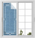 Window Privacy Film Frosted, Denim Blue Botanical Static Cling Door Window Covering, Vintage Florals Geometric Minimalist UV Blocking Windows Film for Office, Hotel, Bedroom, 29.5 x 78.7 Inches by Unknown