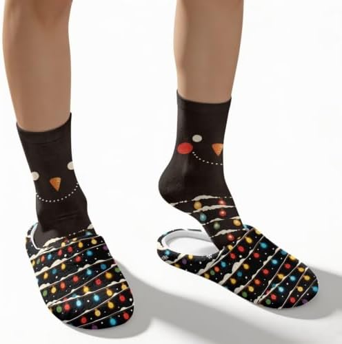 Christmas Slippers for Women Washable House Shoes with Cute Socks - Image 2