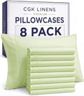 King Pillow Cases - 8 Pack Pillowcase Covers - 20" x 40" (Light Sage Green) by CGKUnlimited