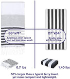 Turkish Beach Towels Set of 4 | Oversized, Quick Dry, Sand Free | 100% Cotton, Large 38x71 Towels for Beach, Pool, Travel | Ultra-Soft, Compact, and Absorbent | Gray/Black - Image 3