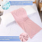1 MIDDLE ONE Body Pillow, Memory Foam Body Pillows for Adults Sleeping, Long Pillow for Bed, Big Large Firm Full Body Pillow for Side Sleeper, 20x54 Inch, Light Pink - Image 4