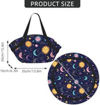 Outdoor Packable Picnic Blanket 2-in-1 Tote Bag, Waterproof Sandproof, Sun Moon Stars Zodiac Goth Purple Space Galaxy Constellation with Shoulder Strap & Inner Pockets for Camping, Beach, Family Use - Image 4