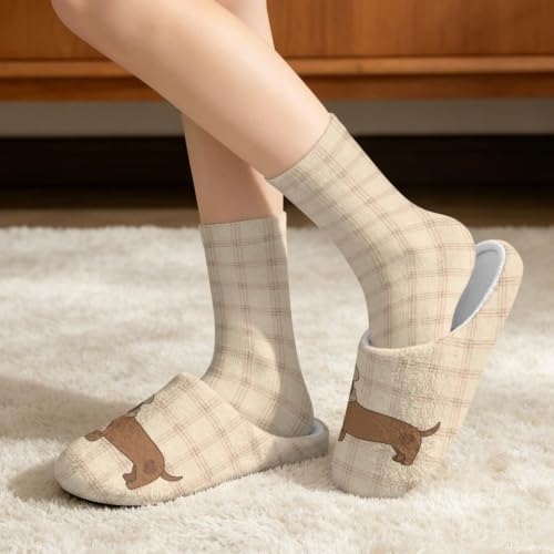 Fuzzy Slipper with Socks for Women Slip On House Slipper and Socks Set Cozy Fuzzy Slippers for Indoor - Image 2