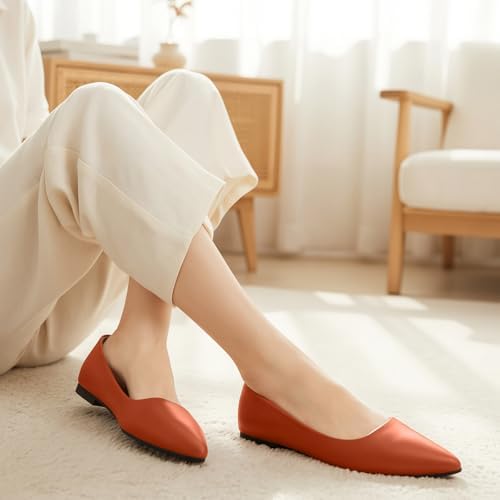 KUNWFNIX Women's Ballet Flats Foldable Classic Crown Rhinestone Slip On Bowknot PU Leather Faux Suede Pointed Toe Comfort Flat Casual Dress Shoes - Image 2