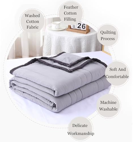 Lightweight Summer Quilt - Breathable Solid Color Comforter for Twin/Full Beds, Soft Portable Bed Cover, Cozy Quilted Home Decor for Warm Nights - Image 2