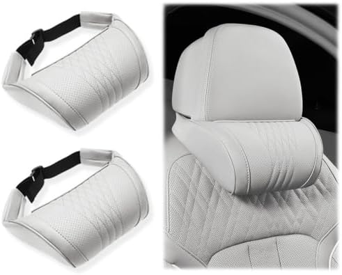 Copenrain Car Headrest, Memory Foam Car Headrest Pillow ( White 2Pcs ) by KasbradsG