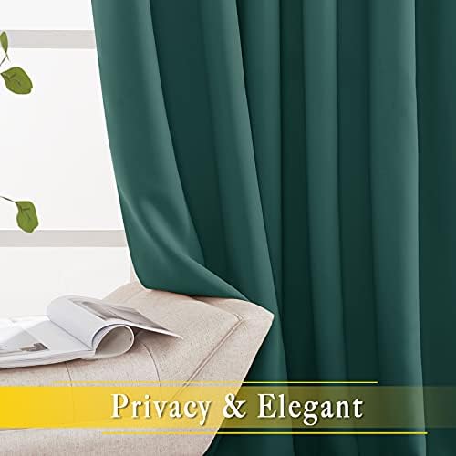 NICETOWN Bedroom Window Blackout Curtain Panel - Home Decoration Thermal Insulated Blackout Drape/Drapery for Loft, Guestroom (Hunter Green, 1 Panel, 80 x 84 inch) - Image 4