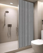Window Privacy Film Frosted, Grey Striped Static Cling Door Window Covering, Farmhouse Stripes Modern Vintage UV Blocking Windows Film for Office, Hotel, Bedroom, 29.5 x 78.7 Inches - Image 3