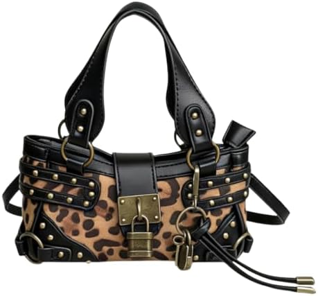Women PU Leather Retro Lock Design Handbag with Removable Strap by Unknown