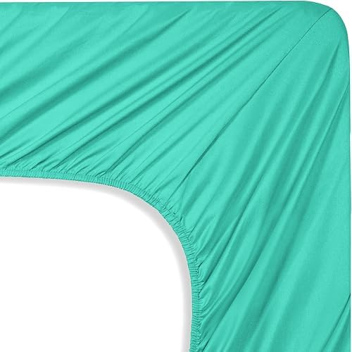 Mocassi Full Sheet Set - Luxury Hotel 1800 Premier Bedding Sheets & Pillowcases - Ultra Soft Breathable & Cooling Bed Sheets - Deep Pocket - Wrinkle Resistant - 4 Piece - Full, Paradise Teal - Image 4