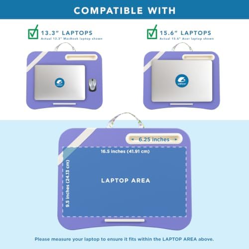 LAPGEAR Designer Lap Desk – Purple Flower, 2-Pack with Storage Basket - Image 4
