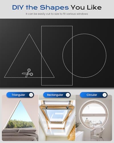 G-WACK Blackout Curtains for Bedroom,Portable No-drill Blackout Blinds for Indoor Windows with Upgraded Hook&Loop,Thermal Insulated Shades Black out Window Cover for Nursery,Travel,RV(28" x 64",Black) - Image 6