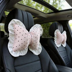 Bow Car Headrest Neck Pillow, Polka Dot Car Accessories, 2-Pack, Pink by LVBRT