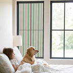 Window Privacy Film Frosted, Green Brown Striped Static Cling Door Window Covering, Modern Farmhouse Vertical Stripes UV Blocking Windows Film for Office, Hotel, Bedroom, 29.5 x 78.7 Inches - Image 2