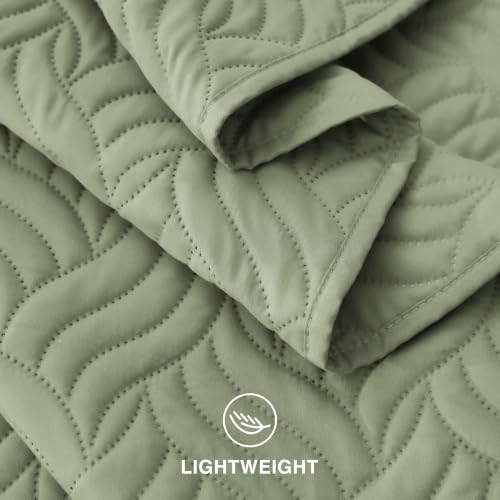 Love's cabin Quilts for Queen Bedspreads, 7 Pieces Bed in a Bag, Sage - Image 7