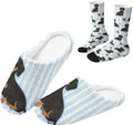 Womens Fuzzy Slipper with Socks Warm Cozy House Slipper and Socks Set Plush Winter Shoes for Indoor by Baxinh
