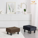 BRIAN & DANY Small Foot Stool, Linen Foot Stools with Legs, Stable Small Footstool for Living Room, Dark Brown - Image 7