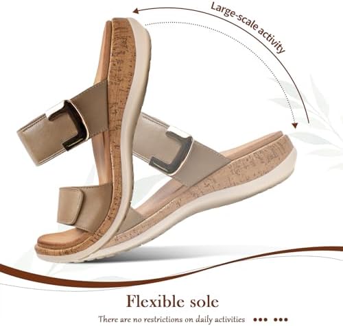 Littleplum Women Slides Sandals Arch Support Open Toe Slip on Sandals Soft Cushion Slippers Comfy Casual Summer Shoes for Walking Beach Travel - Image 6