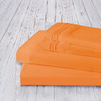 Mocassi Full Sheet Set - Luxury Hotel 1800 Premier Bedding Sheets & Pillowcases - Ultra Soft Breathable & Cooling Bed Sheets - Deep Pocket - Wrinkle Resistant - 4 Piece Set - Full, Orange - Image 4