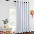 NICETOWN Patio Door Curtain Room Darkening for Bedroom, Grommet Light & Heat Blocking Room Divider Curtain Panel Window Drape for Patio/Livingroom, Greyish White, W100 x L144, 1 Panel - Image 2