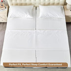 ARlinen 5PC Split King Sheets for Adjustable Bed, 15-Inch Deep, White - Image 5