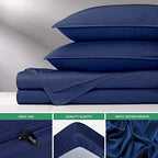 Pure Bamboo Queen Sheets, Genuine 100% Organic Viscose Derived from Bamboo Bed Sheet Set, Luxuriously Soft & Cooling, Double Stitching, 2 Year Quality Promise (Queen, Cobalt Blue) - Image 6