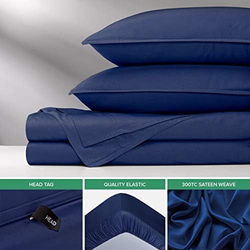 Pure Bamboo Queen Sheets, Genuine 100% Organic Viscose Derived from Bamboo Bed Sheet Set, Luxuriously Soft & Cooling, Double Stitching, 2 Year Quality Promise (Queen, Cobalt Blue) - Image 6