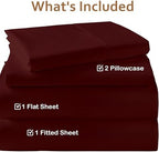 ARlinen 4 PCs Cot Sheets Sets 32" X 75", Egyptian Cotton Fitted Mattress Fits Upto 4"-8" Deep Perfect for Narrow Twin/RV Bunk/Guest Bed Replacement/Camping, Burgundy - Image 3