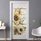 Window Privacy Film Frosted, Pumpkins Sunflower Fall Non-Adhesive Static Cling Window Tint, Thanksgiving Botanical Wooden Insulated Windows Frosted Films for Living Room, 35.4 x 78.7 Inches - Image 3