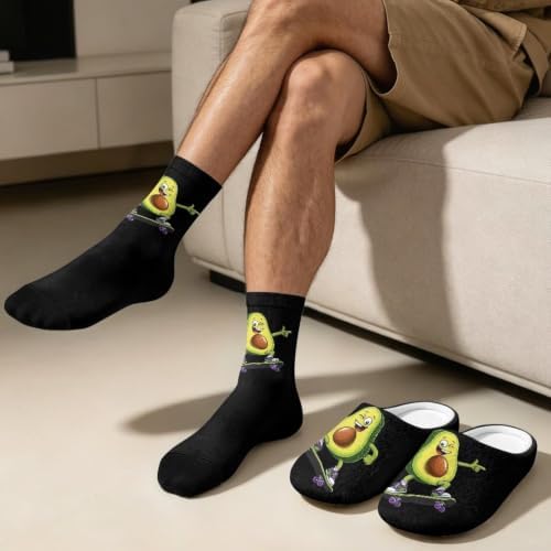 Jeiento Fuzzy Slippers and Sock Set Women's Warm Cozy Memory Foam House Shoes Soft Slip-on Slides - Image 3