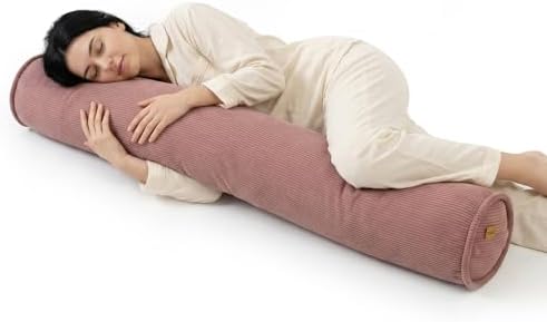 Bolster Pillow for Bed, Small Body Pillow with Long Round Cylinder Design, Couch Roll Pillow for Side Sleepers, Supportive Tube Pillow,47 x 7.87 Inches,Brick Brown by Ailuteie
