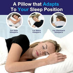 Sidney Sleep Adjustable Bed Pillow for Neck and Shoulder Support with Extra Shredded Fill - Cervical Contour Pillow for Side and Back Sleepers. Standard Size 19" x 26" CertiPUR-US Certified (White) - Image 3