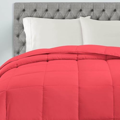 SUPERIOR All Season Down Alternative Comforter, Full/Queen, Coral - Image 5