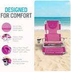 Ostrich The Altitude 3N1 Reclining Lounge Chair, Relaxing Beach Seat, Pink - Image 6