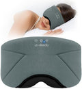 Sleep Mask with Headphones Bluetooth 5.4, LC-dolida Soft Bamboo Cotton Wireless Bluetooth Sleep Mask, Music Sleeping Headphones Cooling & Breathable, Ultra-Thin Stereo Speaker for Side Sleepers by LC-dolida