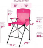 EVER ADVANCED Tall Directors Chair 31" Foldable Camping Mesh Pink - Image 3