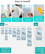 Window Privacy Film Frosted, Sea Turtle Coastal Static Cling Door Window Covering, Blue Ocean Coral Summer Beach Seaweed UV Blocking Windows Film for Office, Hotel, Bedroom, 29.5 x 78.7 Inches - Image 4