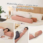 Body Pillow for Adults,Long Round Pillow,Big Cylindrical Pillow,Large Full Bolster Pillows for Side Sleepers (Blush Pink, 39.37"*7.87") - Image 6