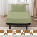 ARlinen 4 PCs Cot Sheets Sets 33" X 75", Egyptian Cotton Fitted Mattress Fits Upto 4"-8" Deep Perfect for Narrow Twin/RV Bunk/Guest Bed Replacement/Camping, Sage - Image 2
