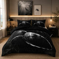 Nttopship Sea Turtle Comforter Set Queen Size, Animal Black Turtle Sea Soft 3 Pcs,Sea Turtle Bedding Set for Kids,Black Night Turtle Themewith 1 Comforter and 2 Pillowcases by Nttopship