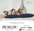 Pizuna 100% Cotton King Size Envelope Pillow Cases 600 TC Dark Blue - Image 4