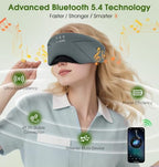 Sleep Mask with Headphones Bluetooth 5.4, LC-dolida Soft Bamboo Cotton Wireless Bluetooth Sleep Mask, Music Sleeping Headphones Cooling & Breathable, Ultra-Thin Stereo Speaker for Side Sleepers - Image 4