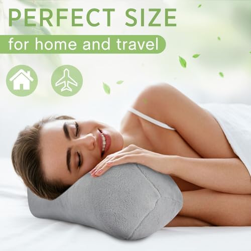 DoubleFill 2 Pcs Buckwheat Neck Pillow Adjustable, Gray, Plush - Image 6