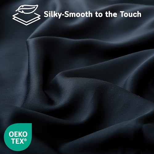 Cooling Pillow Covers for Curved Pillows – Queen 2-Pack 28x20 Midnight Black Moon-Shaped Zippered Pillowcases, 100% Rayon Derived from Bamboo, Ultra-Soft, Silky, Breathable, & Wrinkle‑Resistant - Image 7