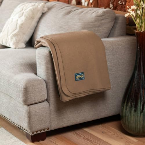 Arcturus Bighorn 100% Virgin Wool Blanket | Heirloom-Quality Wool Bedding for Home & Cabin | Warm, Thick & Durable (Twin Size, Mocha) - Image 6