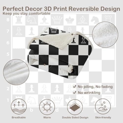 Sleepwish Throw Blanket, Black White Lightweight, Twin - Image 6