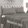 Mocassi Twin XL Size 4-Piece Bed Sheet Set - 1800 Premium Hotel Quality Microfiber 18-24 Inches Extra Deep Pocket Fitted Sheet- Luxury Soft, Breathable, Wrinkle, and Fade Resistant, Gray by MocassiLuxuryBedding