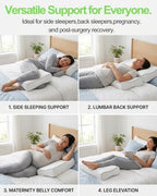 Knee Pillow for Side Sleepers, Memory Foam Leg Pillow, White - Image 2
