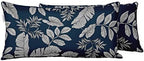 Indoor/Outdoor Polyester Fabric Lumbar Pillow Cover, All-Weather Waterproof Rectangular Cushion Case for Patio Furniture, 12 x 24 Set of 2 - Leaves-41 by Vargottam